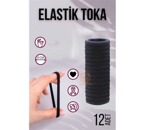 Elastik Toka 12 ADET SİYAH