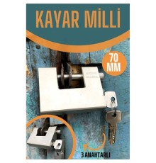 Çelik Kayar Milli Asma Kilit 70 MM 3 anahtarlı Sonax Design