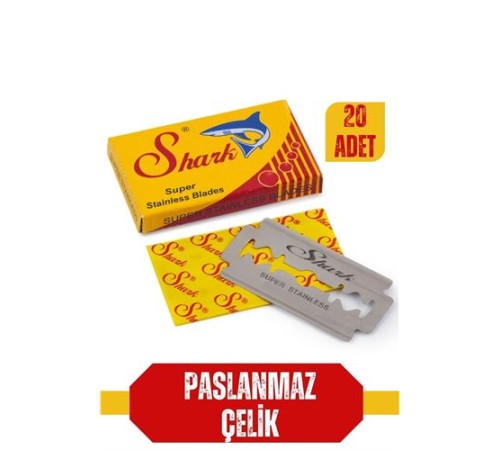 Shark 20 Adet Paslanmaz Çelik Tıraş Jileti Shark 20 Adet Paslanmaz Çelik Tıraş Jileti