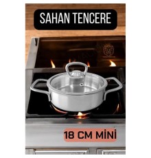 Kapaklı Sahan Tencere 18 cm Mini Paslanmaz Çelik