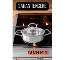 Kapaklı Sahan Tencere 16 cm Mini Paslanmaz Çelik
