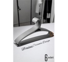 Tasarım Askı Seti 6 ADET Elbise Askısı M.Crisanta GRİ