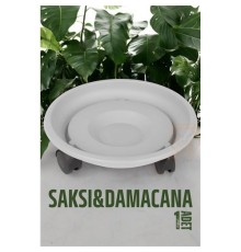Tekerlekli Saksı Altığı 37 CM BEYAZ