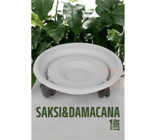 Tekerlekli Saksı Altığı 37 CM BEYAZ Tekerlekli Saksı Altığı 37 CM BEYAZ