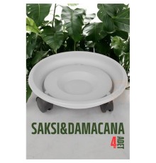 Tekerlekli Saksı Altığı 4 ADET 37 CM BEYAZ
