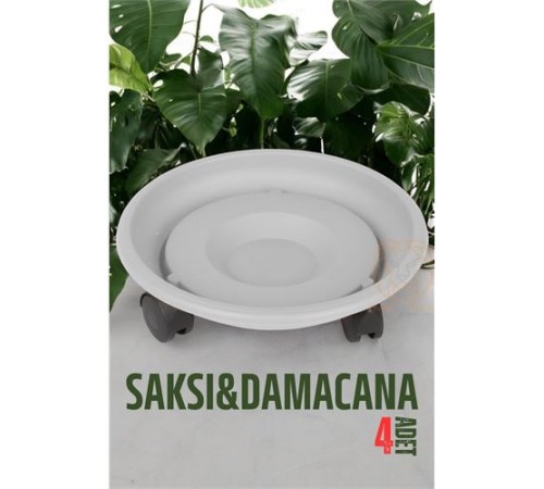 Tekerlekli Saksı Altığı 4 ADET 37 CM BEYAZ Tekerlekli Saksı Altığı 4 ADET 37 CM BEYAZ