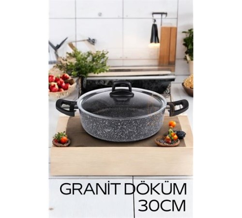 Eco Granit Döküm Basık Tencere 30 cm Dies Design Eco Granit Döküm Basık Tencere 30 cm Dies Design