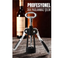 Tirbuşon Şarap Açacağı ve Şişe Açacağı 304 Paslanmaz Çelik
