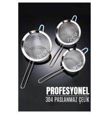 3 Boy Süzgeç Seti 304 Paslanmaz Çelik Spiderweb Design