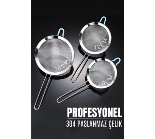 3 Boy Süzgeç Seti 304 Paslanmaz Çelik Spiderweb Design 3 Boy Süzgeç Seti 304 Paslanmaz Çelik Spiderweb Design