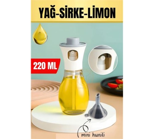 Yağ Püskürtücü Sprey Mini Hunili 220 ML Cam Yağ Püskürtücü Sprey Mini Hunili 220 ML Cam