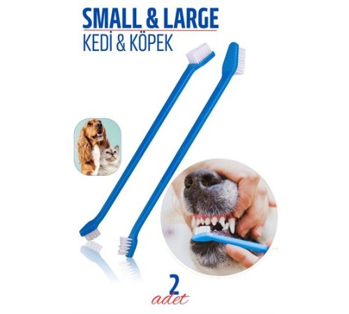 Köpek Ve Kedi Diş Fırçası Küçük Büyük Uçlar 2 ADET Köpek Ve Kedi Diş Fırçası Küçük Büyük Uçlar 2 ADET