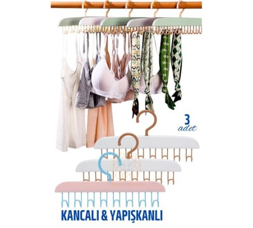 3 LÜ Sütyen Askısı Dolap İçi Şal Kravat Kemer Çanta Askısı 3 LÜ Sütyen Askısı Dolap İçi Şal Kravat Kemer Çanta Askısı