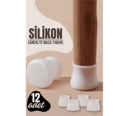 Masa ve Sandalye Ayak Koruyucu Silikon Zemin Koruyucu BEYAZ 12 ADET Masa ve Sandalye Ayak Koruyucu Silikon Zemin Koruyucu BEYAZ 12 ADET