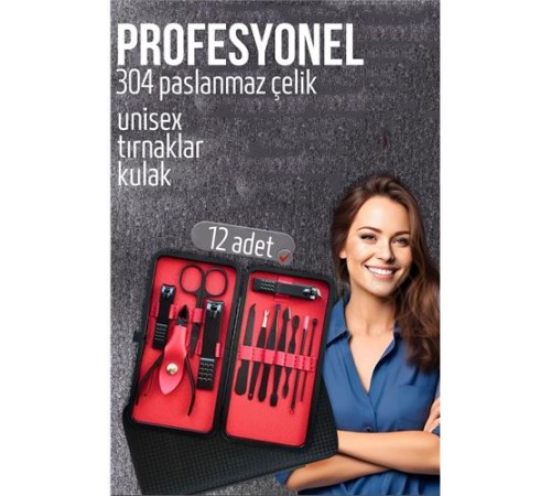 Manikür Seti Pedikür Kulak Yüz Bakım Kiti Profesyonel 304 Çelik Siyah Manikür Seti Pedikür Kulak Yüz Bakım Kiti Profesyonel 304 Çelik Siyah