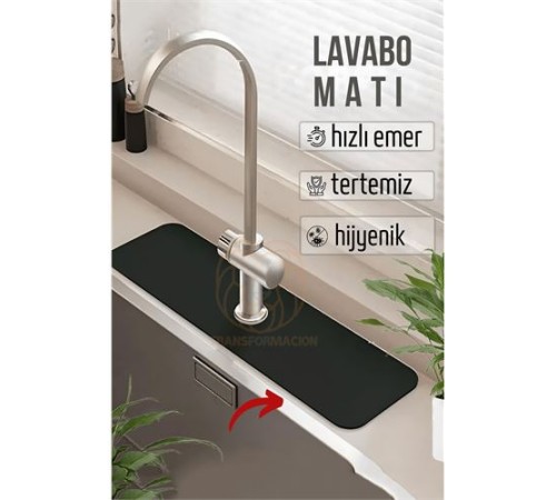 Su Emici Lavabo Matı Hızlı Emen Musluk Matı