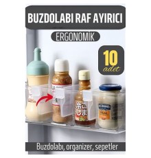Buzdolabı Raf Ayırıcı Organizer Dönüştürücü 10 Adet