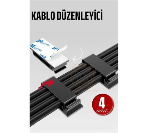 Yapışkanlı Kablo Düzenleyici Klips 4 ADET Yapışkanlı Kablo Düzenleyici Klips 4 ADET