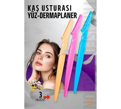 Kaş Şekillendirici Kaş Dermaplaner Yüz Usturası 3 ADET Kaş Şekillendirici Kaş Dermaplaner Yüz Usturası 3 ADET