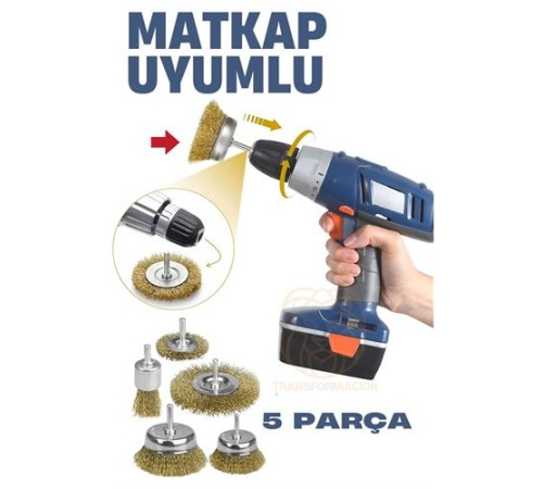 Matkap Uyumlu Saçaklı Pimli Tel Fıça Fırça Seti 1/4 inç Matkap Uyumlu Saçaklı Pimli Tel Fıça Fırça Seti 1/4 inç