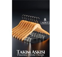 Takım Askısı Ceket Etek Pantolon Kıskaçlı 8 Adet Vincentis Devoto Design