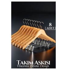 Takım Askısı Ceket Etek Pantolon Kıskaçlı 8 Adet Vincentis Devoto Design