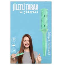 2 Jiletli Tarak Saç İnceltme Saç Kırığı İçin Jiletli Tarak Solingen Professional