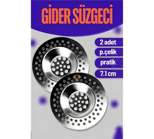Çelik Lavabo Süzgeci 2 ADET Çelik Lavabo Süzgeci 2 ADET