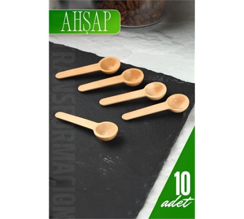 Ahşap Baharat Kaşığı Mini 10 Adet Ahşap Baharat Kaşığı Mini 10 Adet