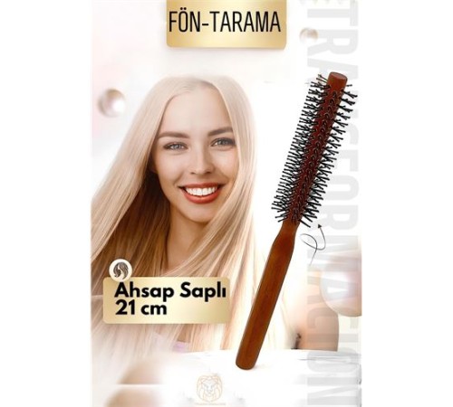Fön Fırçası Ahşap Saplı Tarama Fırçası Fön Fırçası Ahşap Saplı Tarama Fırçası