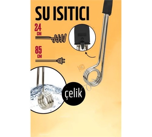 Daldırma Tip Çelik Su Isıtıcı 1500 Watt Daldırma Tip Çelik Su Isıtıcı 1500 Watt