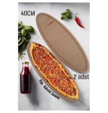 Ahşap Pide Sunum ve Kesim Tahtası 2 adet 40 Cm