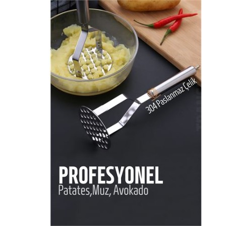 Patates Ezici 304 Paslanmaz Çelik Havuç Muz Avokado Ezici Patates Ezici 304 Paslanmaz Çelik Havuç Muz Avokado Ezici