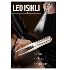 Led Işıklı Cımbız Kirpik Kaş Cımbız Epilasyon Cımbızı