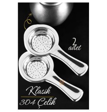 Klasik Çay Süzgeci 304 Paslanmaz Çelik 2 ADET