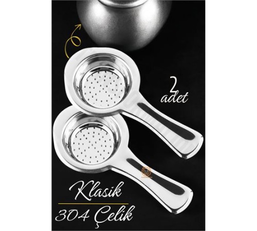 Klasik Çay Süzgeci 304 Paslanmaz Çelik 2 ADET Klasik Çay Süzgeci 304 Paslanmaz Çelik 2 ADET