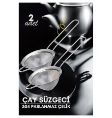 Klasik Çay Süzgeci 304 Paslanmaz Çelik 2 ADET
