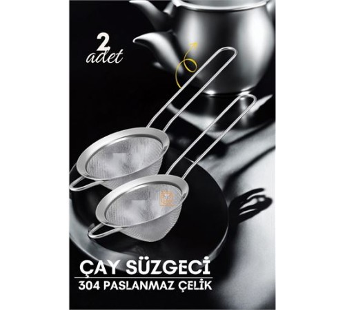 Klasik Çay Süzgeci 304 Paslanmaz Çelik 2 ADET Klasik Çay Süzgeci 304 Paslanmaz Çelik 2 ADET