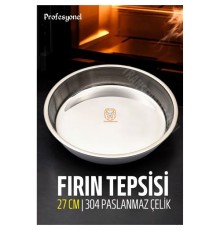 Çelik Fırın Tepsisi 27 cm 304 Paslanmaz Çelik