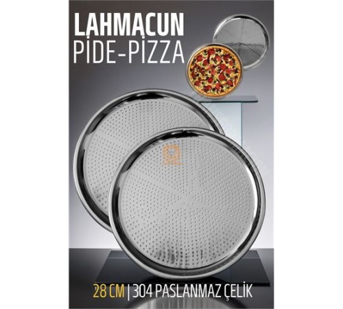 Lahmacun Pizza Pide Pişirme Tepsisi 28 CM 2 li SET Lahmacun Pizza Pide Pişirme Tepsisi 28 CM 2 li SET