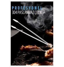 Barbekü Mangal Maşası Kömür Köz Maşası 304 Paslanmaz Çelik