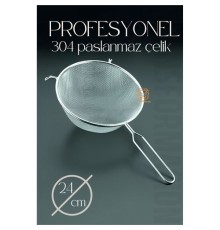 24 Cm Süzgeç 304 Paslanmaz Çelik