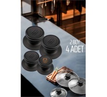 Tencere Tava Tepesi Tencere Tava Kapağı Tutucu 2 Boy 4 Adet