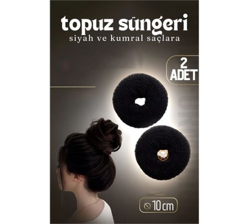 Siyah Saç Topuz Süngeri 2 ADET 10 CM Çap 4 cm Kalınlık Siyah Saç Topuz Süngeri 2 ADET 10 CM Çap 4 cm Kalınlık
