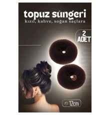 Kahve Saç Topuz Süngeri 2 ADET 12 CM Çap 5 cm Kalınlık