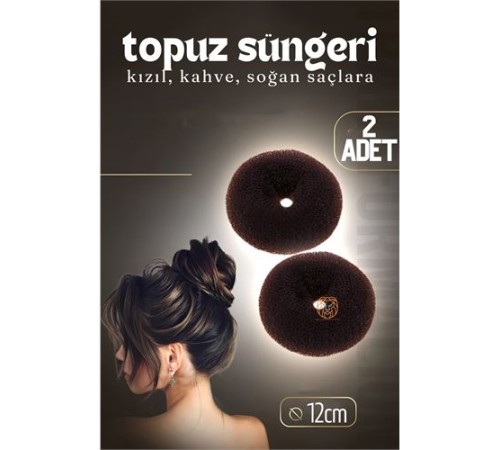 Kahve Saç Topuz Süngeri 2 ADET 12 CM Çap 5 cm Kalınlık Kahve Saç Topuz Süngeri 2 ADET 12 CM Çap 5 cm Kalınlık