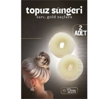 Gold Saç Topuz Süngeri 2 ADET 12 CM Çap 5 cm Kalınlık