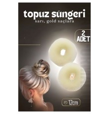 Gold Saç Topuz Süngeri 2 ADET 12 CM Çap 5 cm Kalınlık