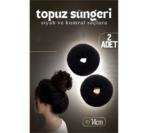 Siyah Saç Topuz Süngeri 2 ADET 14 CM Çap 6 cm Kalınlık Siyah Saç Topuz Süngeri 2 ADET 14 CM Çap 6 cm Kalınlık