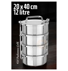 Sefer Tası Yemek Kabı Paslanmaz Çelik 4 Katlı 20 cm 3 LİTRE
